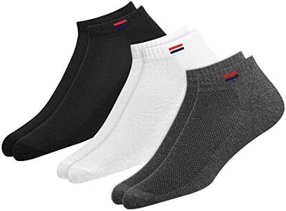 NAVYSPORT Socks for Men Solid Ankle Length Cotton Socks, Free Size, Pack of 3