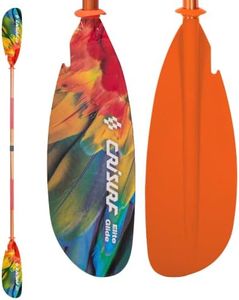 CRISURF GP08D Parrot Feather Adjustable Kayak Paddle, Sky Blue – Lightweight Detachable Oar with Durable Aluminum Shaft, PP Blade, Non-Slip Comfort Grip and Drip Rings for Effortless Paddling
