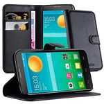 Cadorabo Book Case Compatible with Alcatel OneTouch POP S7 in Oxid Black - with Magnetic Closure, Stand Function and Card Slot - Wallet Etui Cover Pouch PU Leather Flip