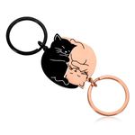 Couples Gifts Cute Keychain for Boyfriend Girlfriend Best Friend Christmas Valentines Day Matching Couple Stuff for Wife Husband Him Her Cat Lover Fiancée Anniversary Birthday Wedding Gifts Keyring