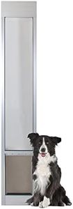 PetSafe 1-Piece Sliding Glass Pet Door for Dogs & Cats - No-Cut Install - Aluminum Patio Panel - Satin Finish - Great for Renters & Seasonal Installation - Adjustable Height 75 7/8" to 81"