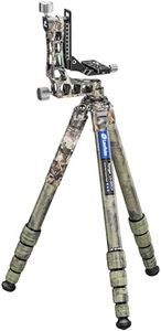 Leofoto LS-365CX+PG-1 Full Camo Carbon Fiber Tripod Kit with Gimbal Head, 70" Professional Heavy Duty Camera Stand for DSLR, Mirrorless & Long Telephoto Lenses, Ideal for Wildlife & Bird Photography