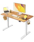 FEZIBO Height Adjustable Standing Desk, 40 x 24 Inches Electric Stand Up Table, Sit Stand Home Office Desk, White Frame/Light Rustic Top