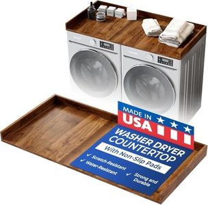 OfficeSimpli Washer Dryer Countertop, Made in USA, Non-Slip Pads, Laundry Room Wood Topper, Washer Dryer Cover for Top, Laundry Countertop, Laminate Finish (California Walnut, Large (27.5" x 58"))