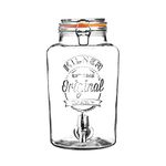 Kilner Clip Top Round Glass Drinks Dispenser in Gift Box, Transparent