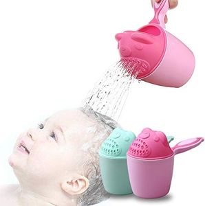 Rinse Shampoo Rinser Baby Rinse Cup Baby Bath Rinser Wash Hair Cup by Protecting Infant Eyes (Bear-Pink)