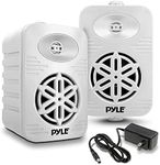 PyleUsa Bluetooth Indoor Outdoor Speakers Pair - 500 Watt Dual Waterproof 5.25” 2-Way Full Range Speaker System w/ 1/2” High Compliance Polymer Tweeter - Home, Boat,Deck, Patio, Poolside - PDWRBT56WT