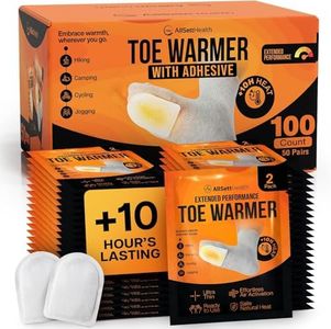 Toe Warmers for Feet – 50 Pairs (100 Warmers) | 10+ Hour Self-Adhesive Feet Warmers, Foot Warmers Bulk, Ultra-Thin Disposable Heat Pads for Shoes & Boots