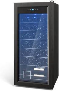 GarveeLife 30 Bottles Wine Cooler Fridge - 80 Cans Beverage Refrigerator Glass Door, 41-64°Fwine Fridge with Led Light for Beer, Soda,Water, Drink Cooler for Home Office Bar