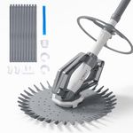 VINGLI Pool Vacuum Above Ground Indoor Outdoor Automatic Swimming Pool Cleaner Sweep Sweeper with 33FT Hoses (Light Gray)