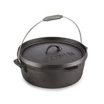 Klarstein Hotrod - Dutch Oven BBQ Cast Iron Pot for Cooking Frying Baking on Open Fire (Dutch Oven Pot, Extra-High Lid Rim, Easy Handling Through Lid Lifter) - 11.4 L