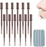 Hair Cutter, Nasal Hairs Remover Tool, 360° Rotating Portable Manual Nose Hair Remover, Double Sided Noses Hairs Knife Travel Essentials (Brown, 12 PCS)
