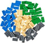 Strictly Briks Compatible with Lego Classic Bricks Starter Kit, Blue, Green, Gray, and Sand, 96 Pieces, 2x4 Studs, Building Creative Play Set for Ages 3 and Up, Compatible with All Major Brick Brands