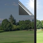 WISDOM One Way Mirror Window Film Daytime Privacy, Sun Blocking Heat Control Anti UV Reflective Film Window Tint for Home Office Living Room 50% Black 20x100 Inches