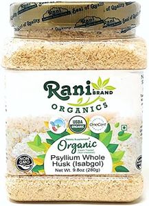 Rani Organics Psyllium Whole Husk Powder (Isabgol), Dietary Fiber Supplement, USDA Organic 9.8oz (280g) PET Jar ~ All Natural | Vegan | Gluten Free Ingredients | Non-GMO | Indian Origin
