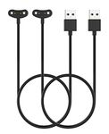 MoKo 2-PACK Charger Compatible with Ticwatch Pro 5/Pro 3 Ultra GPS/Pro 3 GPS/Pro 3 LTE/Pro X/E3, Magnetic Charger Dock Portable Charging Station with 3.3ft/100cm USB Cable Cord, Black