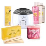 Mylee Salon Quality Waxing Kit Includes Wax Heater, Rose Wax, Waxing Strips, Spatulas, Mylee Pre and After Care Lotion and Equipment Cleaner (Rose)