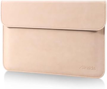 Allinside 13 Inch Laptop Sleeve Case for MacBook Air 13 2018-2024 (M2 A2681 M1 A2337)/ MacBook Pro 13 2016-2024 (M2 A2686 M1 A2338 A2251 A2289 A2159), PU Leather Envelope Laptop Case, Flesh Pink