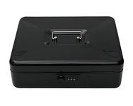 STORE 2508 Metal Cash Box with Number Combination Lock (Large Black)