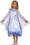 Disney Frozen 2 Elsa Costume for Girls, Classic Dress and Cape Outfit, Child Size Small (4-6x)