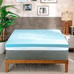 Clara Clark Mattress Topper, Gel Infused Memory Foam Mattress Topper, Ventilated Design Mattress Pad, 2 Inch, Full Size