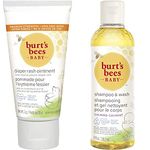 Burt's Bees Baby Diaper Rash Ointment, Maximum Strength, 40% Zinc Oxide, 100% Natural Origin, Pediatrician Tested, 85g & Baby Calming Shampoo and Wash, 98.9% Natural Origin, 235ml