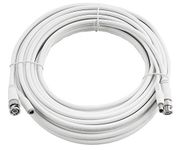 SSL Satellites 15m White RG59 + Power Copper BNC Video and DC Power Cable Lead For CCTV Video Security Camera Surveillance & DVR Kits