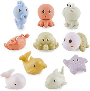 Bath Toys for Babies 6-12 Months - 10PCS Bath Squirt Toys Ocean Animals Bathtub Float Toy for Water Play Kids Preschool Education Toy Learning Skills for Bathroom