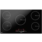 Baridi 90cm Built-In Induction Hob with 5 Cooking Zones, 9300W, Boost Function, 9 Power Levels, Slider Touch Control, Hardwired - DH180