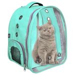 Risan Buraq Pets Pet Backpack Transparent Cat & Small Dog Puppy Kitty Shihtzu Carriers for Breathable Airline Travel Approved Air Ventilation Backpack Size 17 × 13 × 11 inch Yellow (Seagreen)