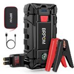 BRPOM Car Jump Starter, 4000A Peak 26800mAh (Up to All Gas or 10L Diesel Engine, 50 Times) 12V Auto Booster Battery Charger Jump Box with Quick Charger Smart Jump Cables