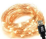 MSC - 33 ft / 10M - 100 * LED USB Powered Warm White Coloured String Fairy Lights On Copper Cable, Ideal for Christmas, Xmas, Party Wedding Decoration Indoor Warm-USB1