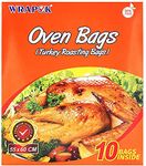 WRAPOK Turkey Oven Bags Large Roasting Cooking Size Ribs Baking Bags No Mess For Chicken Meat Ham Poultry Fish Seafood Vegetable - 20 Bags (21.6 x 23.6 Inch) (1 PACK)