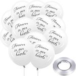 JUNRU White Funeral Balloons Memorial Balloons Biodegradable Latex Balloons with 3 Rolls 32 feet Balloon Ribbons for Funeral Memorial Decoration (50 Pieces)