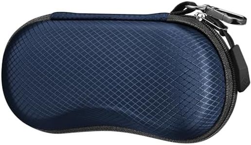 Fintie Sunglasses Case, Hard EVA Shell Shockproof Sport Glasses Case with Metal Carabiner Travel Zipper Eyeglasses Case, Dark Blue