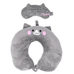 OCDSLYGB Travel Pillow - Travel Neck Pillow with Sleep Eye Cover U Shaped Pillow Neck Head Support for Camping Kids Adult Comfortable Travelling Pillow Set for Airplane Car Home Office