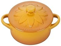 Le Creuset Stoneware Mini Round Cocotte with Flower Lid, 8oz, Nectar