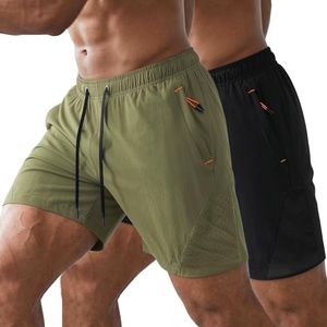 GIROLA 2 Pack Mens Athletic Shorts 7 Inch Quick Dry Gym Workout Shorts with Zipper Pockets, Breathable Perforated Running Shorts for Men Tennis Pickleball Hiking Basketball Sports Training