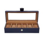 Leather World Engineered Wood Watch Box Holder Organizer Case In 6 Slots Of Watches For Men And Women With Transparent Display