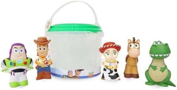 Disney Store Officiel Ensemble de Jouets de Bain pour Enfants, Toy Story, 5 Pièces, Seau avec Couvercle à Tamis et Cinq Figurines, Dès 6 Mois