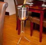 Premium Stainless Steel Wine & Champagne Ice Bucket Set with Folding Stand