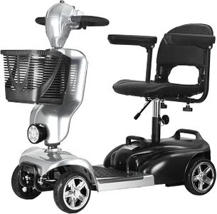 iCAN X-02 2026 Model Portable Mobility Scooter (Silver), 120 Kg Capacity, 12.5 Mile Long Range, Removable Battery, UK Regulated, LED Headlight, Removable Basket, CupHolder, Light Weight, Front Fairing