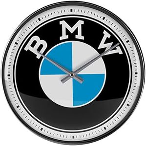 Nostalgic-Art 51097 Retro Wall Clock BMW - Logo - Gift Idea for Car Accessories Fans, Large Kitchen Clock, Vintage Design for Decoration, 31 cm