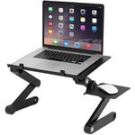 Das Palace Laptop Table T-8 360 Degree Multi-Angle Adjustable Folding Computer Desk Table Stand Up/Sitting with Mouse Pad, Ergonomics Design.