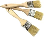 POL-BRUSH Natural Bristle Paint Brushes Set - Professional Multipurpose Flat Paint Brush - Good for Walls, Ceiling Paint, Fence, Shed, and Decking - Precision Cutter Brush – 3 pcs Size 1,41” (36 mm)