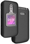 Case for MyFlip-2 Phone, Nakedcellphone [Black] Protective Snap-On Hard Shell Cover [Grid Texture] for Alcatel MyFlip 2 Phone (A406DL), TCL My Flip 2