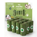 Topfree Poo Bags for Dog Waste, 12 Rolls 180 Dog Poop Bags, Super Strong 100% Leak Proof Biodegradable Dog Poo Bags (Green)