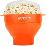 The Original Hotpop Microwave Popcorn Popper, Silicone Popcorn Maker, Collapsible Bowl BPA-Free and Dishwasher Safe- 20 Colors Available (Orange)