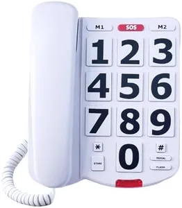TelPal Corded Big Button Phone for Seniors Home, Wired Simple Basic Landline Telephone for Visually Impaired Old People with Large Easy Buttons, Emergency House Phones