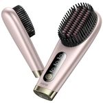 Portable Cordless Hair Straightener Brush, 229g Lightweight Mini Straightening Brush, Negative Ions Hot Comb for Women Men, 2024UPGRADED 6400 mAh USB Rechargeable